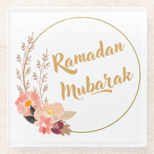 Ramadan Mubarak 5 Glazen Onderzetter (Voorkant)