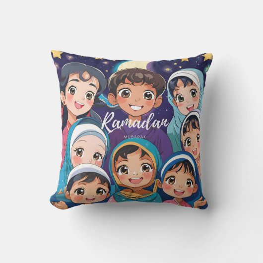 Ramadan Mubarak anime kussen (Voorkant)