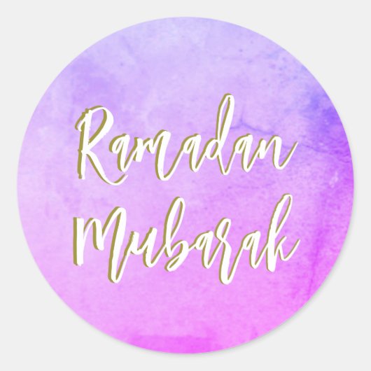 Ramadan Mubarak Cute Classic Round Sticker (Voorkant)
