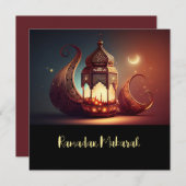 Ramadan Mubarak Flat Vakantie Kaart (Voorkant / Achterkant)