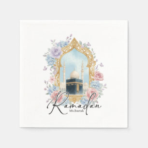 Ramadan Mubarak Kaaba Bloem Islamitisch Feest Deco Servet