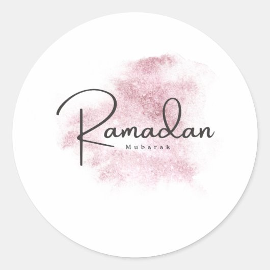 Ramadan Mubarak karem Ronde Sticker (Voorkant)