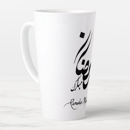 Ramadan Mubarak Latte Mug – Islamic Festive (Angle gauche)