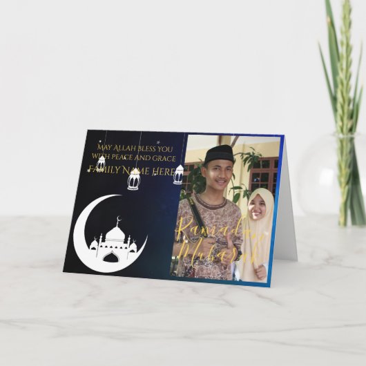 RAMADAN Mubarak Moderne Engelse FOTOKaart Kaart (Voorkant)