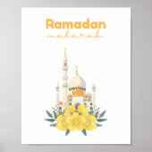 Ramadan Mubarak Mosque Wall Print (Voorkant)