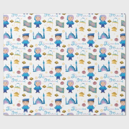 Ramadan Mubarak Pattern Cadeaupapier (Vlak)