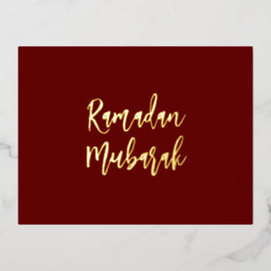 Ramadan Mubarak Ramadan Kareem Dark Red Gold Folie Feestdagen Briefkaart