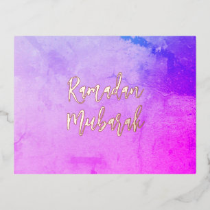 Ramadan Mubarak Ramadan Kareem  Roos Gold Folie Feestdagen Briefkaart