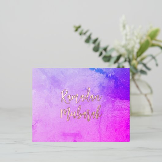 Ramadan Mubarak Ramadan Kareem Roos Gold Folie Feestdagen Briefkaart (Staand Voorkant)