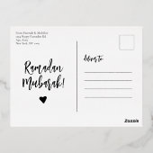 Ramadan Mubarak Ramadan Kareem  Roos Gold Folie Feestdagen Briefkaart (Achterkant)