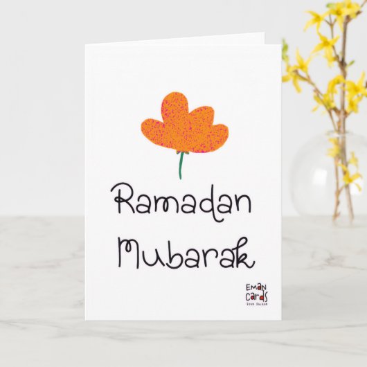 Ramadan Mubarak - Simple Kaart (Gele Bloem)