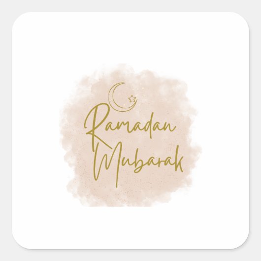ramadan mubarak vierkante sticker (Voorkant)
