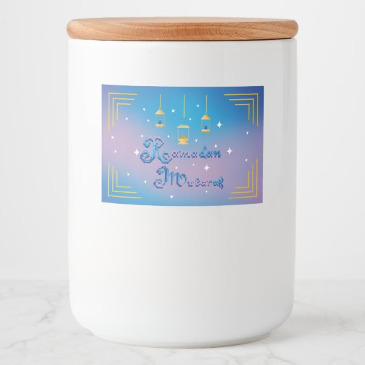 Ramadan Mubarak Voedselcontainer Etiket (Voorkant)