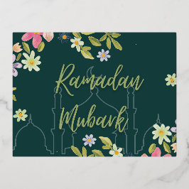Ramadan mubark-bloemkaart folie feestdagen briefkaart