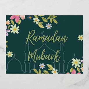 Ramadan mubark-bloemkaart folie feestdagen briefkaart