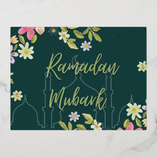 Ramadan mubark-bloemkaart folie feestdagen briefkaart