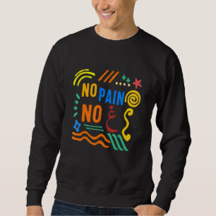 Ramadan No Pain No Gain Adult Muslim Arabic Letter Trui
