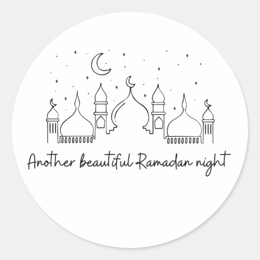 RAMADAN RAMADAN KAREEM RAMADAN MUBARAK RONDE STICKER (Voorkant)