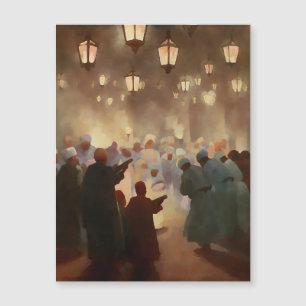 Ramadan scène uit 1902 magnetische kaart