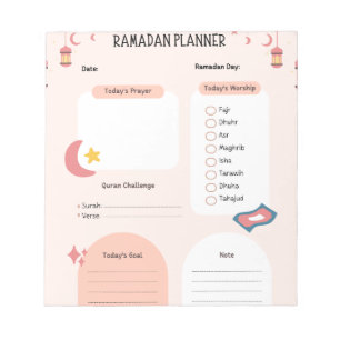 Ramadan Tracker   Dagelijkse planning voor Ramadan Notitieblok