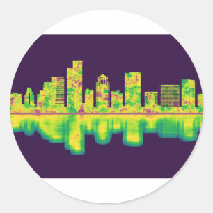 Ramat Gan Israel Skyline Ronde Sticker