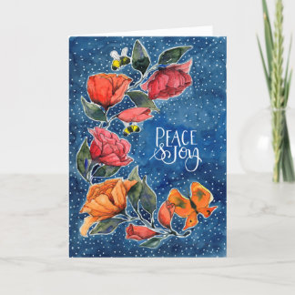 Rambling Roos Blue Peace and Joy Kaart