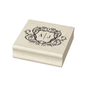 Rambling Rose Monogram Crest Engelse Tuin Rubberstempel