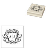 Rambling Rose Monogram Crest Engelse Tuin Rubberstempel (Gestempeld)