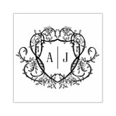 Rambling Rose Monogram Crest Engelse Tuin Rubberstempel (Afrduk)