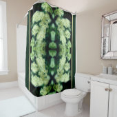 Rambling Wild White Roses Abstract douchegordijn (In situ)