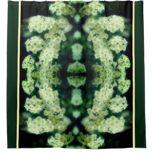 Rambling Wild White Roses Abstract douchegordijn (Voorkant)