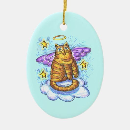 Rambo Kitty Cat Engel aangepaste naam Ornament (Voorkant)