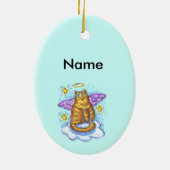 Rambo Kitty Cat Engel aangepaste naam Ornament (Achterkant)
