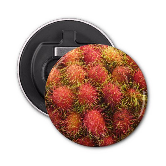 Rambutan Tropical Fruit Button Flesopener (Voorkant)