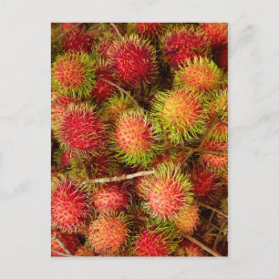 Rambutanfruit op Can Duoc-markt Briefkaart