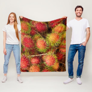 Rambutanfruit op Can Duoc-markt Fleece Deken