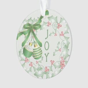 Rameaux de houx vert clair rose Noël