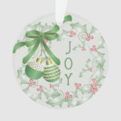 Rameaux de houx vert clair rose Noël (devant)