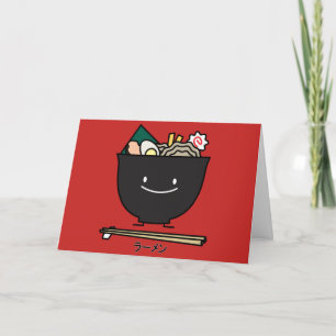 Ramen Bowl chopstick varkensvlees Japanse noedels Bedankkaart