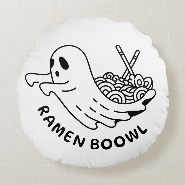 Ramen Bowl Rond Kussen (Voorkant)