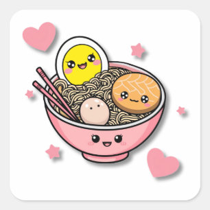 Ramen Bowl Vierkante Sticker
