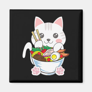 Ramen Cat Anime Bowl Kawaii Neko Japans voedsel Gi Magneet