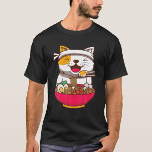 Ramen Cat Anime Kawaii Japanners en jongens T-shirt