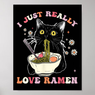 Ramen Cat Anime Kawaii Kleding Otaku Kleding Mang Poster