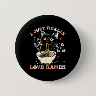 Ramen Cat Anime Kawaii Kleding Otaku Kleding Mang Ronde Button 5,7 Cm