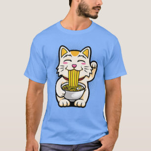 Ramen Cat Japanse Anime Kawaii Girls Officieel T-s T-shirt