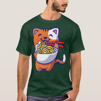 Ramen Cat Japanse Anime Kawaii Girls Officieel T-s T-shirt