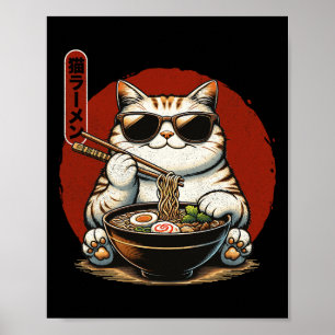Ramen Cat Kawaii Anime Japanner Kawaii Neko 1 Poster