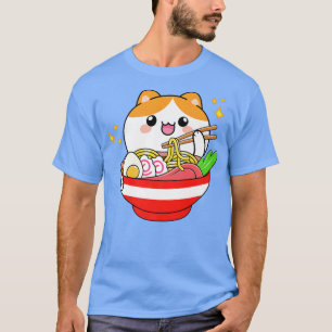 Ramen Cat Kawaii Anime Manga Cute Neko Eating Japa T-shirt