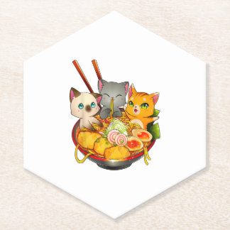 Ramen Cat Kawaii Neko Anime Otaku Cats Japanese Kartonnen Onderzetters